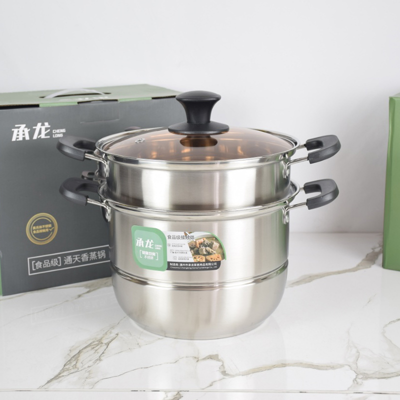 3332 Tongtianxiang double-layer steamer 28cm (glass lid)